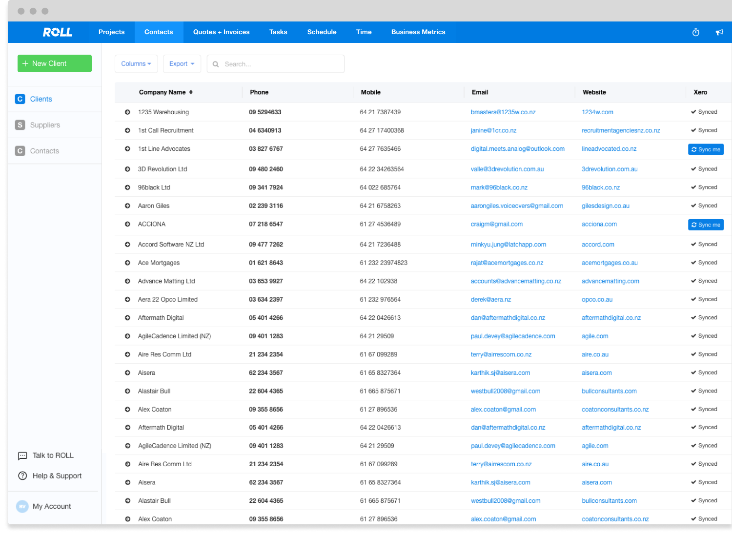 Contact Management Screenshot