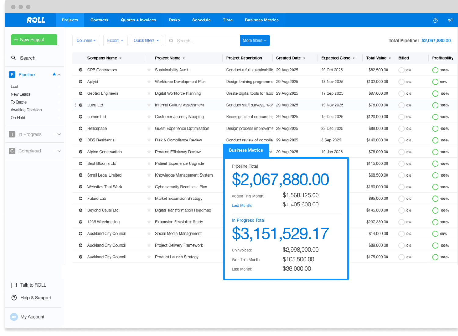 Sales Pipeline Screenshot