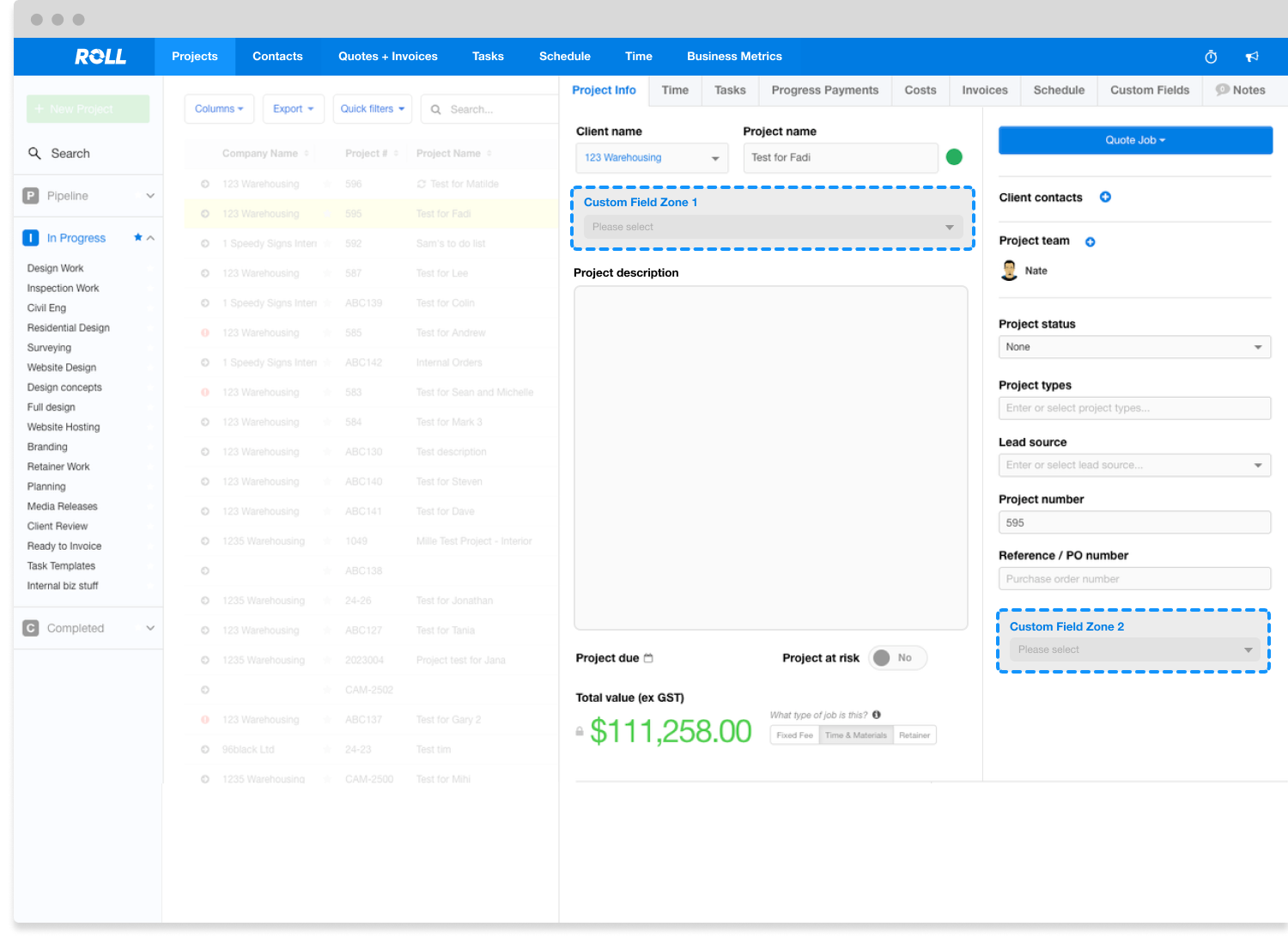 Custom Fields Screenshot