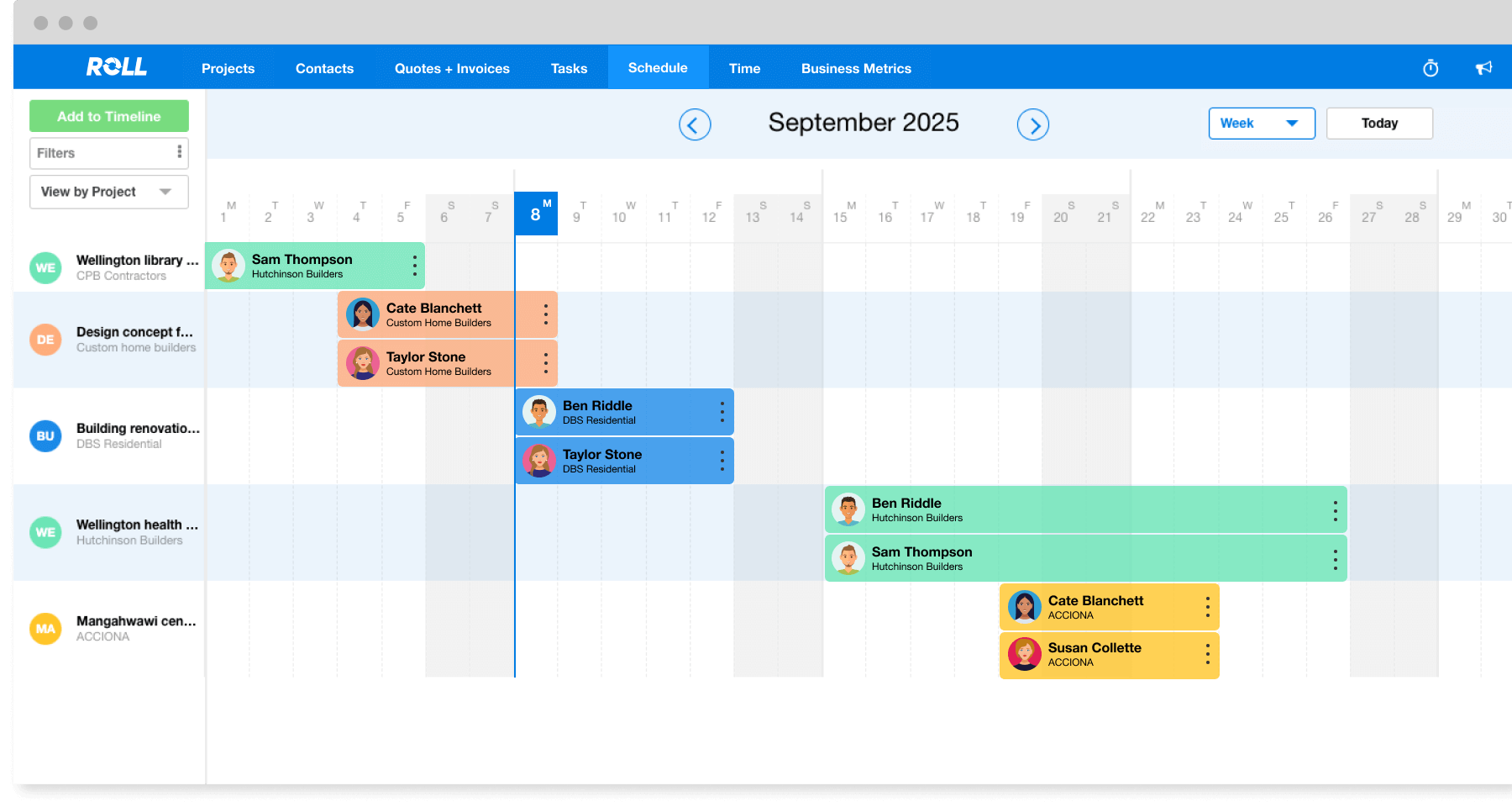 Scheduling Screenshot