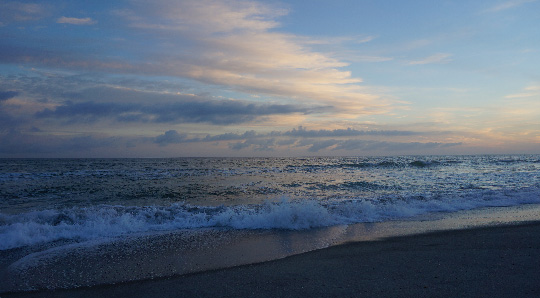 Ocean and beach at dusk - Pukehina, NZ